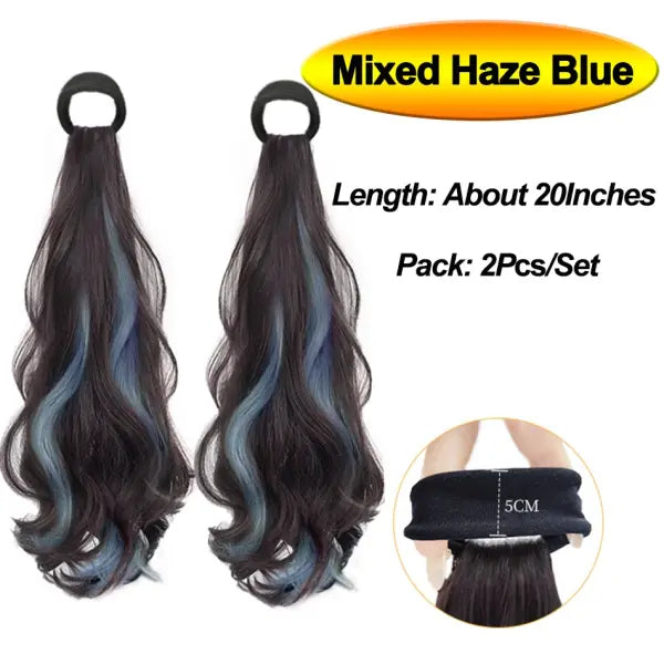Vitality Synthetic Wig Ponytail Long Wavy Ponytail Hair With High Elasticity Rubber Band Heat Resistant Hairpiece