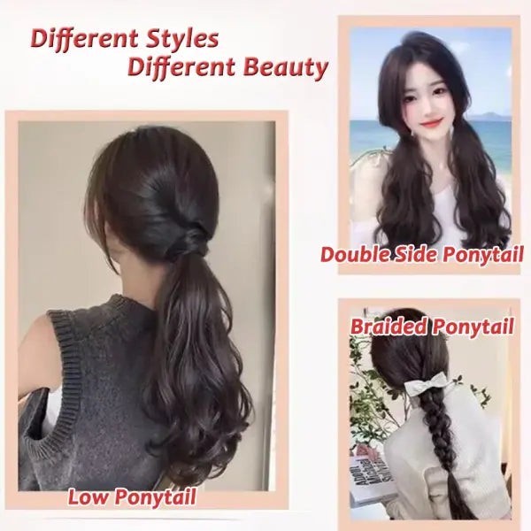 Vitality Synthetic Wig Ponytail Long Wavy Ponytail Hair With High Elasticity Rubber Band Heat Resistant Hairpiece