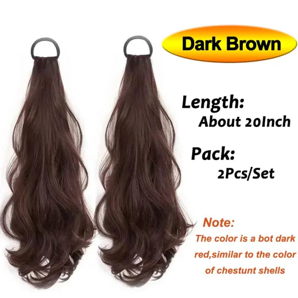 Vitality Synthetic Wig Ponytail Long Wavy Ponytail Hair With High Elasticity Rubber Band Heat Resistant Hairpiece