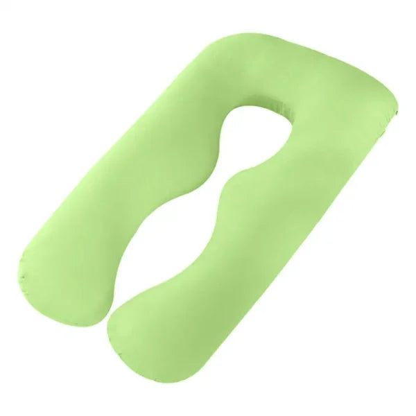 VKTECH U-Shape Lumbar Pillow for Pregnant Women in Pure Cotton - Green / United States