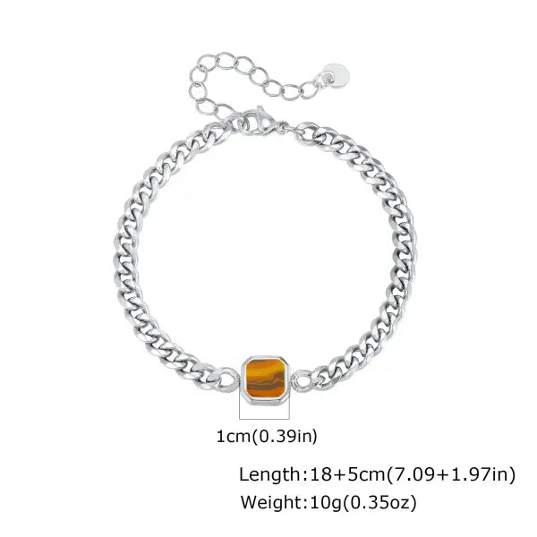 Stainless Steel Adjustable Chain Bracelet Six Sided Men’s Jewelry Gift - BR-2662S02 5mm Width