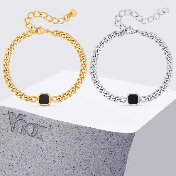Stainless Steel Adjustable Chain Bracelet Six Sided Men’s Jewelry Gift