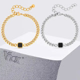 Stainless Steel Adjustable Chain Bracelet Six Sided Men’s Jewelry Gift