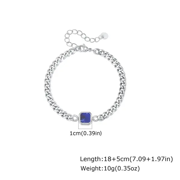 Stainless Steel Adjustable Chain Bracelet Six Sided Men’s Jewelry Gift - BR-2662S01 5mm Width