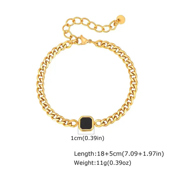 Stainless Steel Adjustable Chain Bracelet Six Sided Men’s Jewelry Gift - BR-2662G 5mm Width