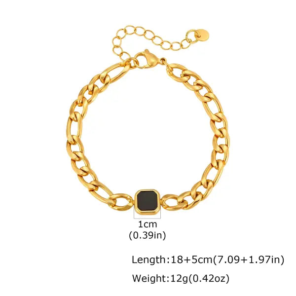 Stainless Steel Adjustable Chain Bracelet Six Sided Men’s Jewelry Gift - BR-3032G 7mm Width
