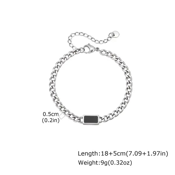 Stainless Steel Adjustable Chain Bracelet Six Sided Men’s Jewelry Gift - BR-2782S03 5mm Width