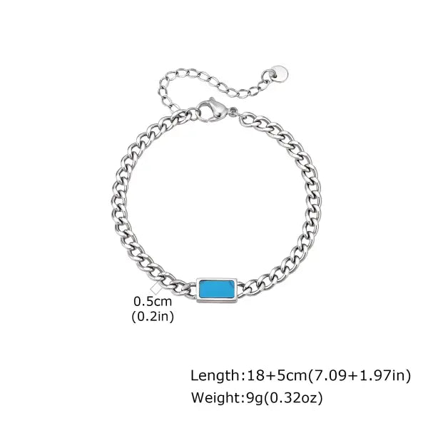 Stainless Steel Adjustable Chain Bracelet Six Sided Men’s Jewelry Gift - BR-2782S01 5mm Width