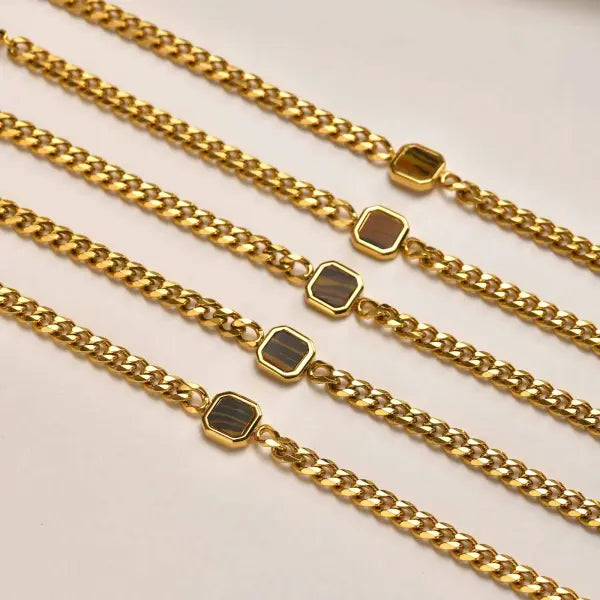 Stainless Steel Adjustable Chain Bracelet Six Sided Men’s Jewelry Gift