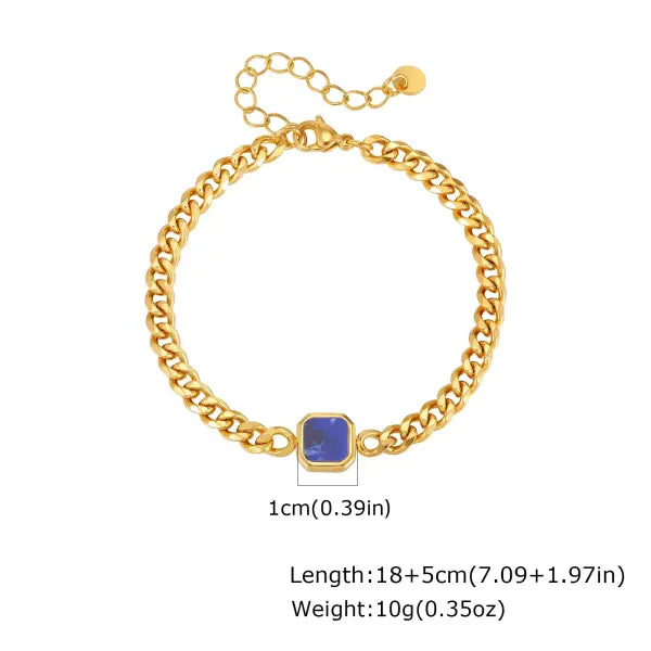 Stainless Steel Adjustable Chain Bracelet Six Sided Men’s Jewelry Gift - BR-2662G01 5mm Width