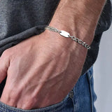 Stainless Steel Chain Bracelets Initial Link Jewelry Gift
