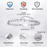 Stainless Steel Chain Bracelets Initial Link Jewelry Gift