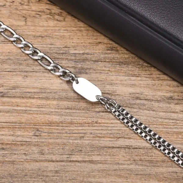 Stainless Steel Chain Bracelets Initial Link Jewelry Gift