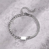 Stainless Steel Chain Bracelets Initial Link Jewelry Gift