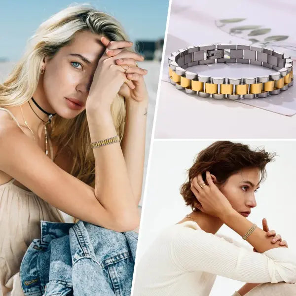 Vnox Stainless Steel Link Chain Bracelet Durable Watchband