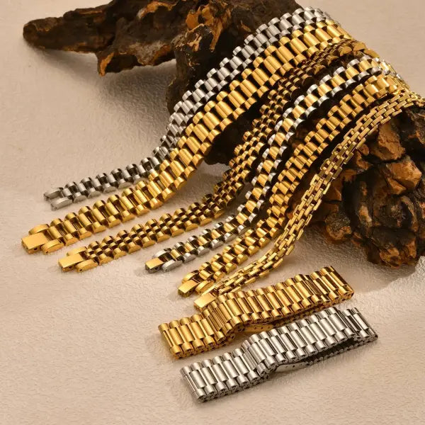 Vnox Stainless Steel Link Chain Bracelet Durable Watchband