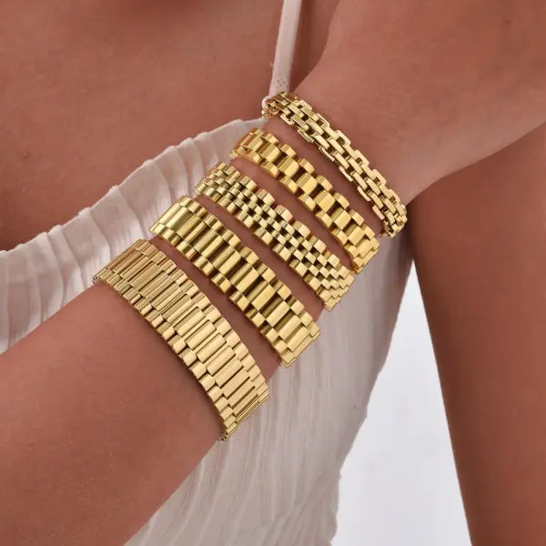 Vnox Stainless Steel Link Chain Bracelet Durable Watchband