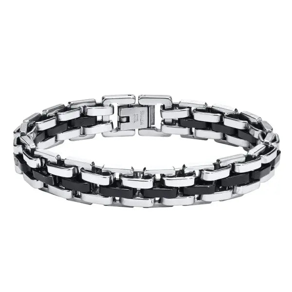 11mm stainless steel link bracelets for men punk style - BR-1318SB / 21cm