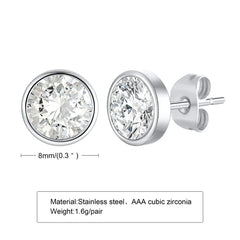 Vnox Unisex CZ Stud Earrings – Simple Bling Jewelry That Won’t Fade - Himpall
