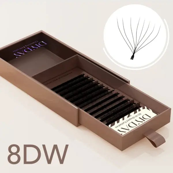 W Shape Eyelashes Extensions Soft Premade Fan Shaped Bloom Natural Style - 8D W LASH EXTENSION / D / 0.07mm|8-15Mix