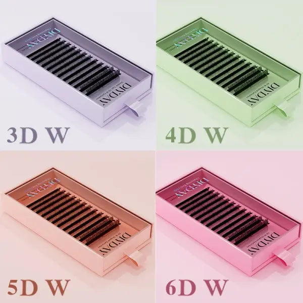 W Shape Eyelashes Extensions Soft Premade Fan Shaped Bloom Natural Style