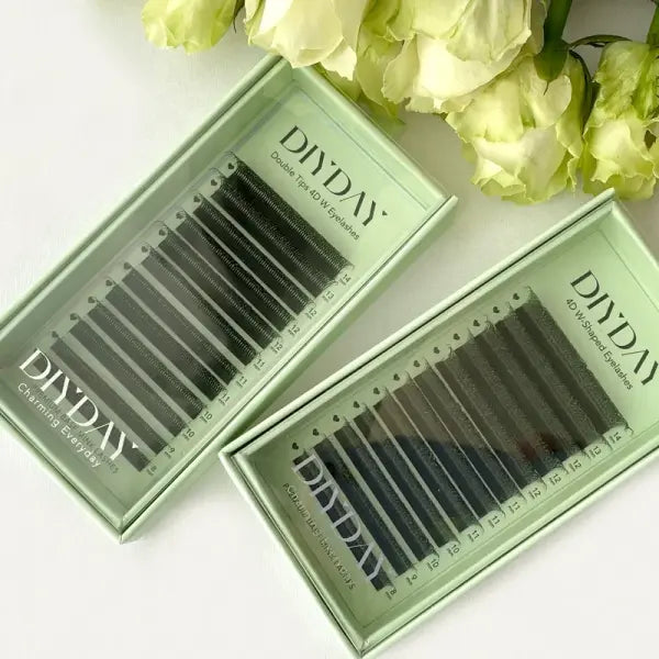W Shape Eyelashes Extensions Soft Premade Fan Shaped Bloom Natural Style