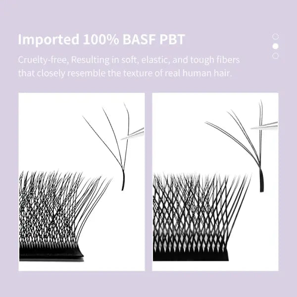 W Shape Eyelashes Extensions Soft Premade Fan Shaped Bloom Natural Style