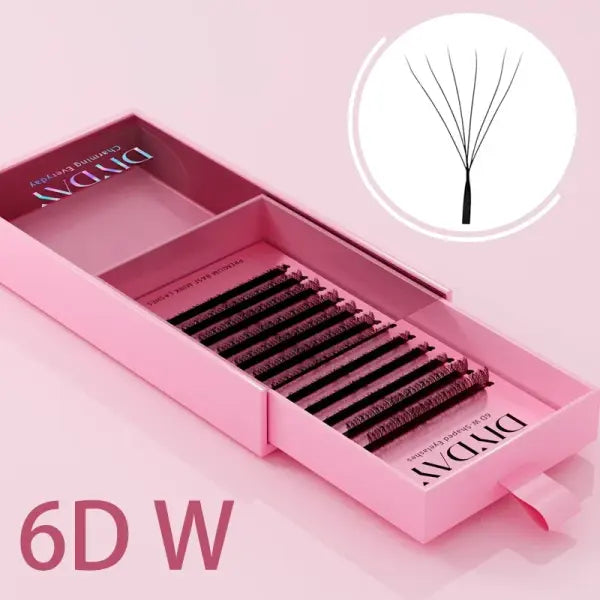 W Shape Eyelashes Extensions Soft Premade Fan Shaped Bloom Natural Style - 6D W LASH EXTENSION / D / 0.07mm|12mm