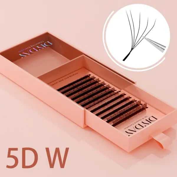 W Shape Eyelashes Extensions Soft Premade Fan Shaped Bloom Natural Style - 5D W LASH EXTENSION / C / 0.07mm|8mm