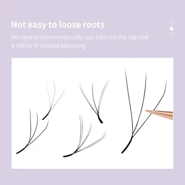 W Shape Eyelashes Extensions Soft Premade Fan Shaped Bloom Natural Style