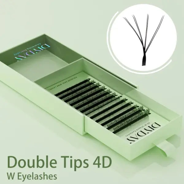 W Shape Eyelashes Extensions Soft Premade Fan Shaped Bloom Natural Style - Double Tips 4D LASH / D / 0.07mm|12mm