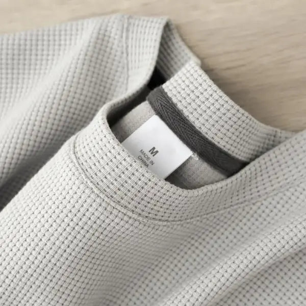 Waffle Short Sleeve T Shirt Unisex Loose Fit Casual Japanese Style - 330 GRAY / 4XL 80-90KG