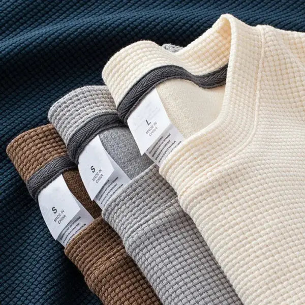 Waffle Short Sleeve T Shirt Unisex Loose Fit Casual Japanese Style