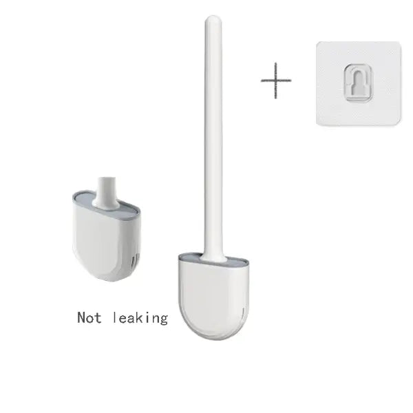 Wall Hanging Toilet Brush with Holder Long Handled Silicone Toilet Brush Soft Bristles WC Cleaning Brush Bathroom