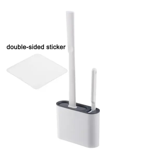 Wall Hanging Toilet Brush with Holder Long Handled Silicone Toilet Brush Soft Bristles WC Cleaning Brush Bathroom