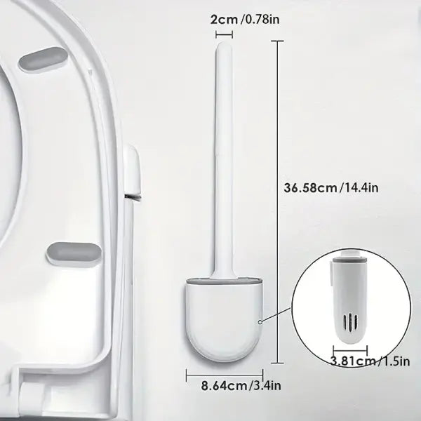 Wall-Mounted Silicone Toilet Brush Set-Easy-Install Long-Handle,No Dead Corners,Efficient Cleaning,Portable Design
