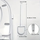Wall-Mounted Silicone Toilet Brush Set-Easy-Install Long-Handle,No Dead Corners,Efficient Cleaning,Portable Design