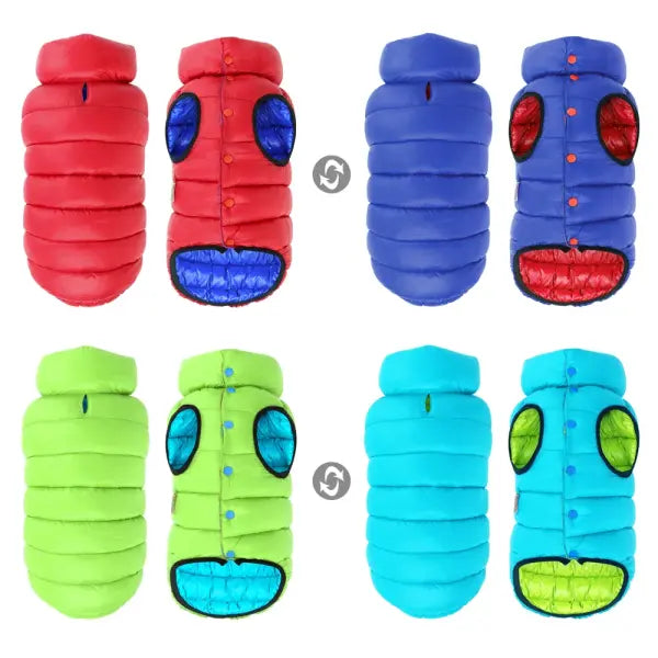 Reversible Winter Dog Jacket – Thick 3-Layer Waterproof Vest for Small & Large Dogs