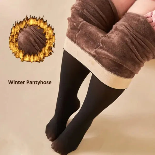 Women’s Winter Thermal Fleece Pantyhose – Thick Warm High Waist Tights Stretchy Slim Leggings