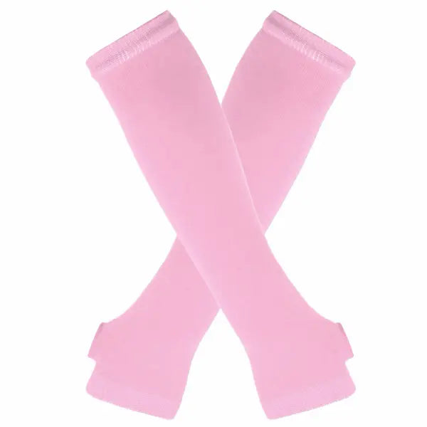 Women’s Knitted Long Fingerless Gloves – Warm Elbow-Length Mittens Striped Fashion Winter Emo Style - 16