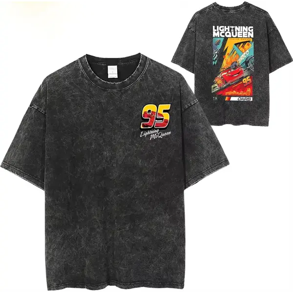 Vintage Lightning McQueen Cars Hand Wash Cotton Broadcloth Tee