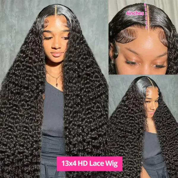 Water Wave Glueless Wig Human Hair Curly 13x6 13x4 HD Frontal Wig 250% Deep Wave Wigs Wear Go 7x5 HD Lace Closure Wig