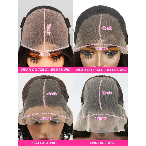 Water Wave Glueless Wig Human Hair Curly 13x6 13x4 HD Frontal Wig 250% Deep Wave Wigs Wear Go 7x5 HD Lace Closure Wig