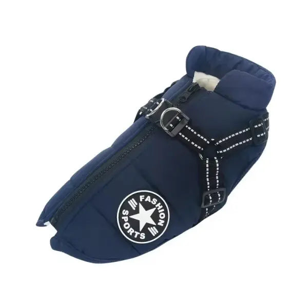 Waterproof Big Dog Jacket Warm Dog Clothes for French Bulldog Winter - 4XL / blue
