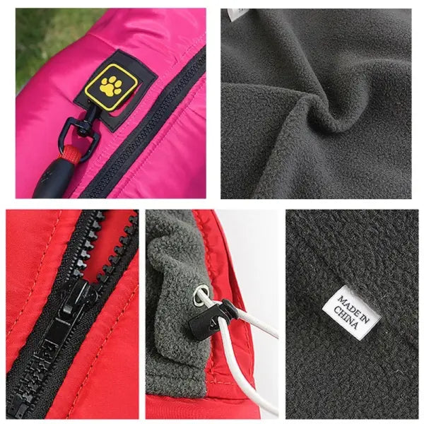 Waterproof Winter Dog Jacket – Warm Padded Fleece Coat with Reflective Design for Large Dogs