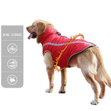 Waterproof Winter Dog Jacket – Warm Padded Fleece Coat with Reflective Design for Large Dogs