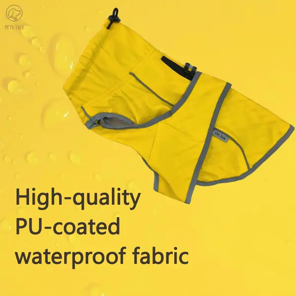 Waterproof Dog Raincoat with Reflective Strips and Adjustable Hood - Red Yellow Navy Blue