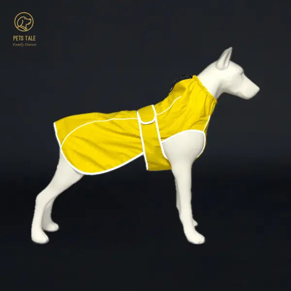 Waterproof Dog Raincoat with Reflective Strips and Adjustable Hood - Red Yellow Navy Blue - YELLOW / S