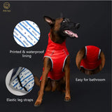 Waterproof Dog Raincoat with Reflective Strips and Adjustable Hood - Red Yellow Navy Blue