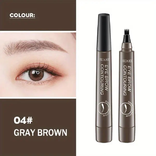 Waterproof Eyebrow Pen 5 Colors Natural Longlasting - 04GRAY BROWN